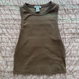 Casual Brown Sleeveless Tank Top